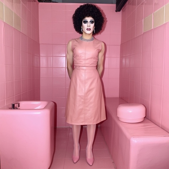 Sissy Princess Classic Vintage Danier size 10 pink midi skirt - Picture 2 of 6